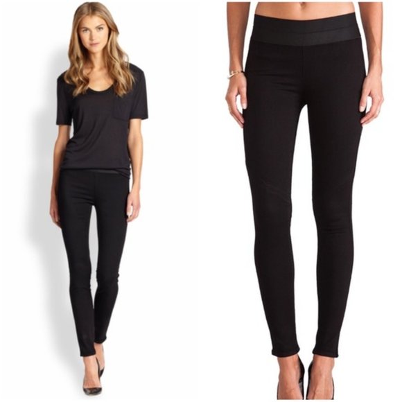 PAIGE Black Glam Rock Pull-On Leggings M - Picture 2 of 15